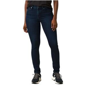 NWT prAna Sienna Skinny Jean, stretch denim, Deep Blue Dark Wash size 4